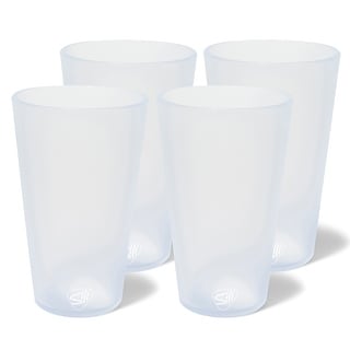 20oz Beverage Glass with Silicone Sleeve-4 Pack | Lifefactory Optic White