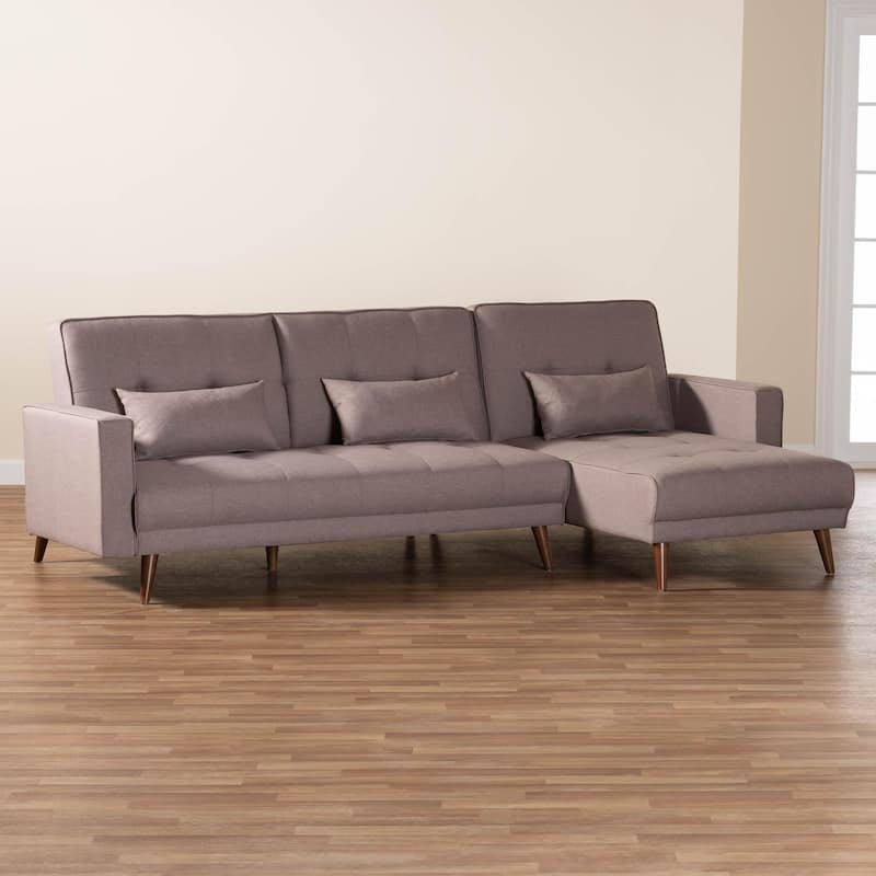Claire Contemporary Clay Fabric Upholstered Convertible Sofa Bed