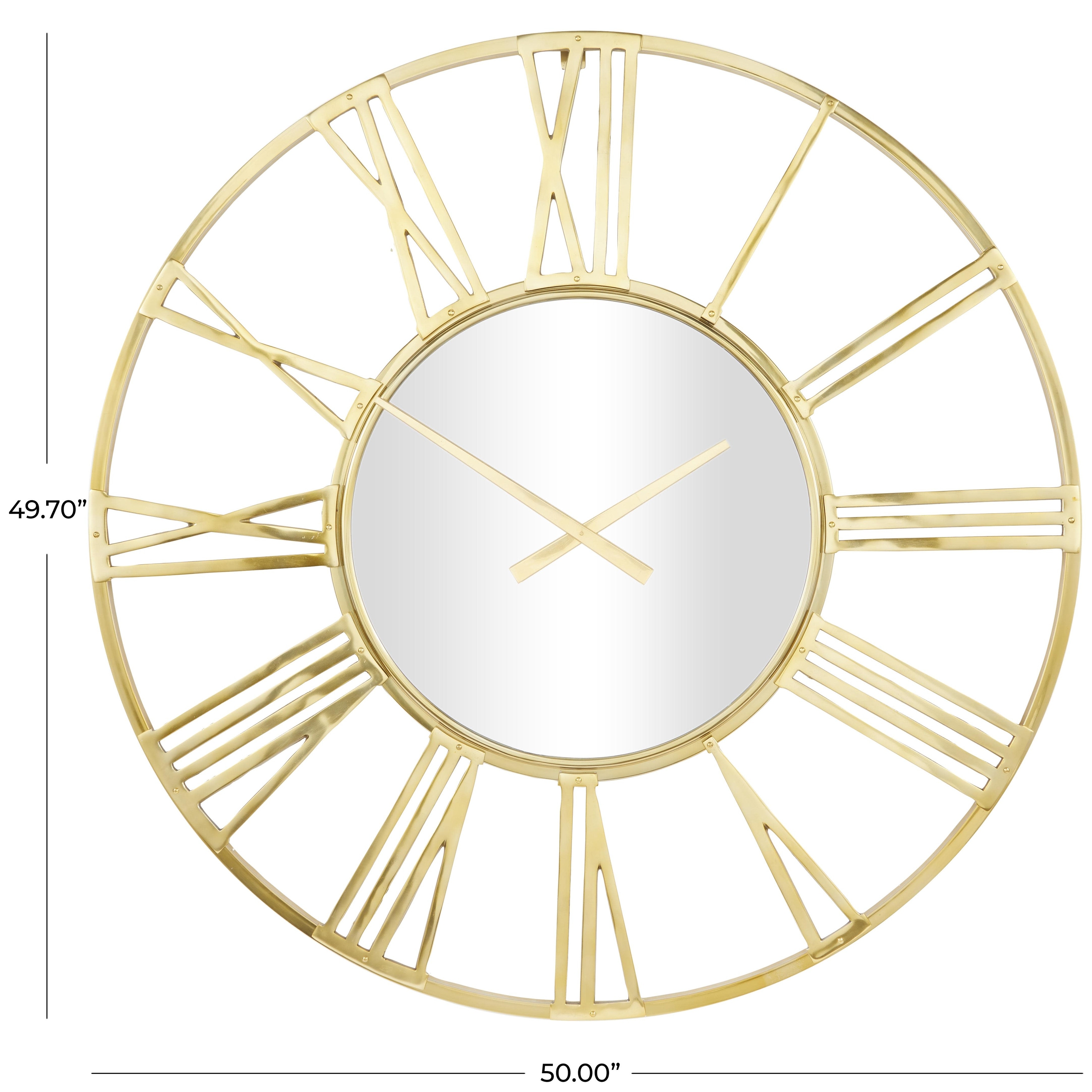 Aluminum Metal Geometric Open Frame Decorative Wall Clock with
