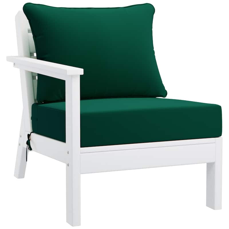 Birchwood All Weather HDPE Outdoor Patio White Deep Seating Conversation Set (6-Piece Set)