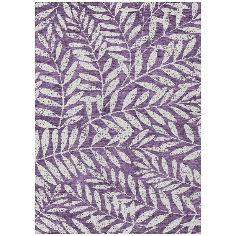 Machine Washable Indoor/ Outdoor Chantille Palm Rug