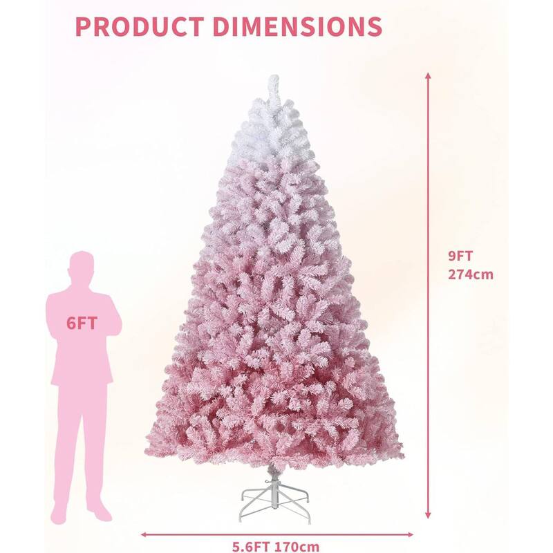 Pink Snow Flocked Artificial Christmas Tree for Home Office - N/A