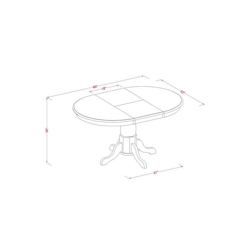 Nordic Dining Table Set 7 Piece - Oval Table with Leaf & 6 Fabric Chairs - Saddle Brown