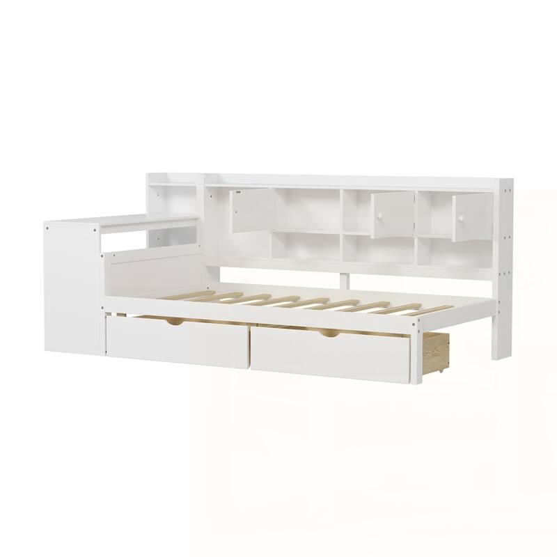 Daybed with Seven Storage Cabinets and Two Storage Drawers