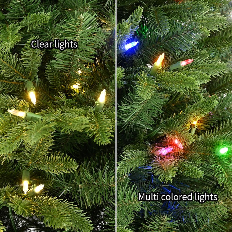 Puleo International 4.5' Pre-Lit Artificial Noble Fir Tree with 200 Dual-Color LED Lights