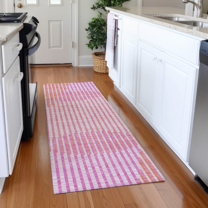 Premium Washable Super Soft Modern Allure Mayfield Rug - Pink - 2'3" x 7'6"