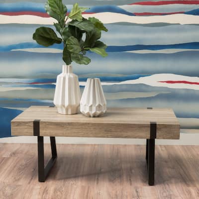 Grey Coffee Table with Black Legs,MDF Construction