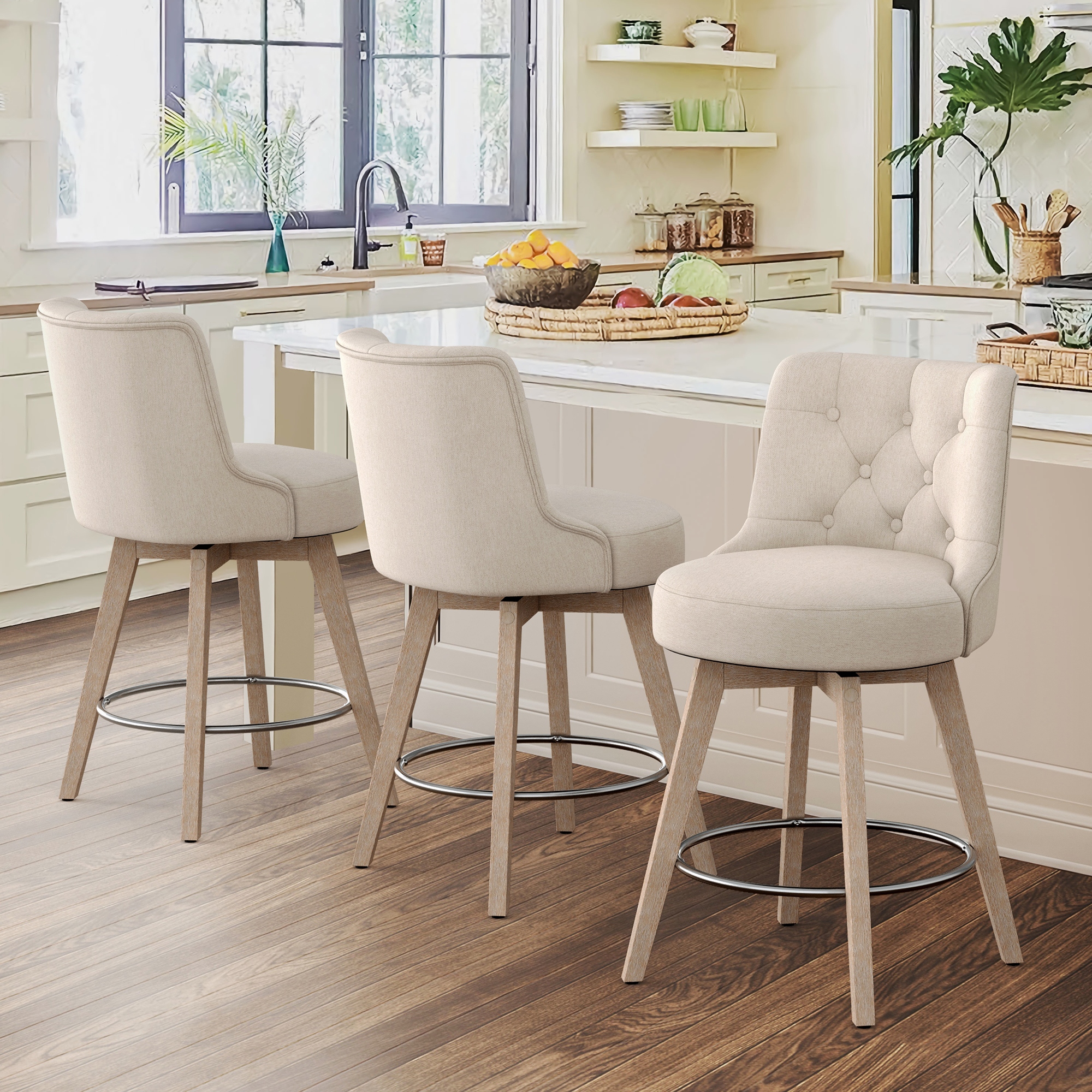 White tufted counter stool 2025