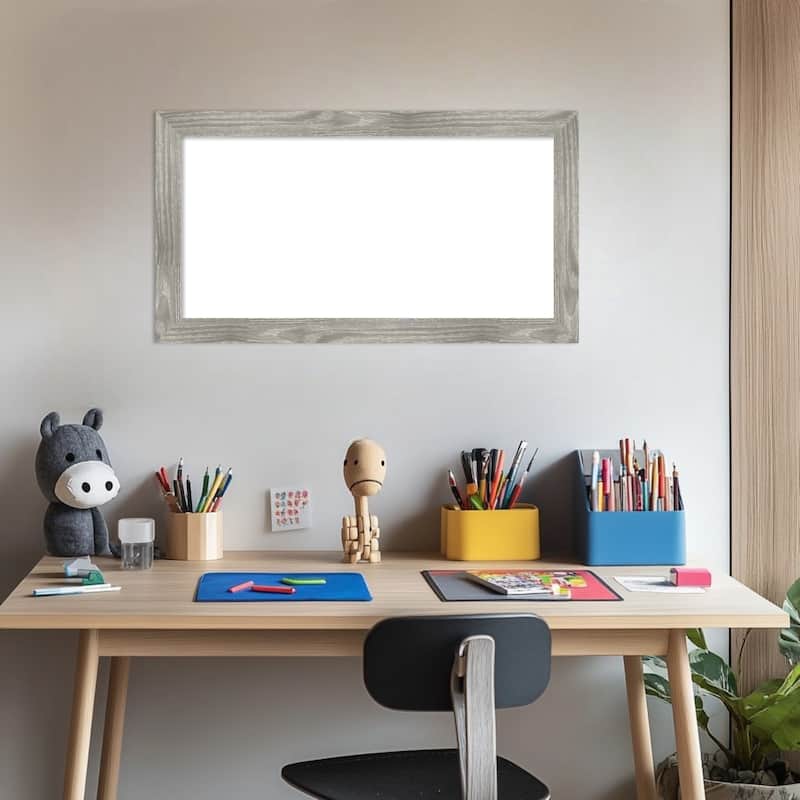 Amanti Art Dove Greywash Square Framed Dry Erase Magnetic Board