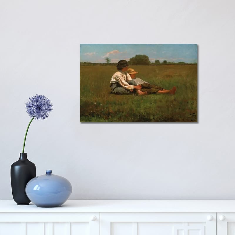 iCanvas "Boys In a Pasture, 1874" by Winslow Homer Canvas Print - 12x18x1.5
