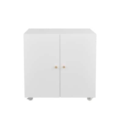 Home Office Printer Stand with Wheels and File Door Mobile Lateral Filing Cabinet with Open Storage Shelf
