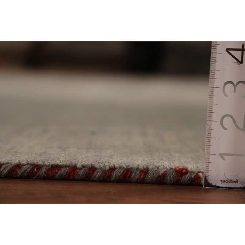 Gabbeh Oriental Area Rug Hand-Knotted Wool Carpet - 8'0" x 9'11"