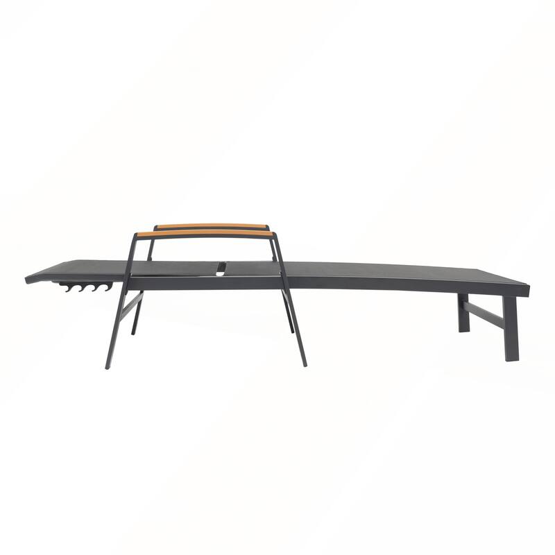Aluminum Frame Adjustable Mesh Chaise Lounges Set