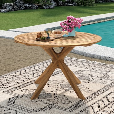 Stamford Outdoor Round Acacia Dining Table by Christopher Knight Home - 47.25" L x 47.25" W x 30.00" H
