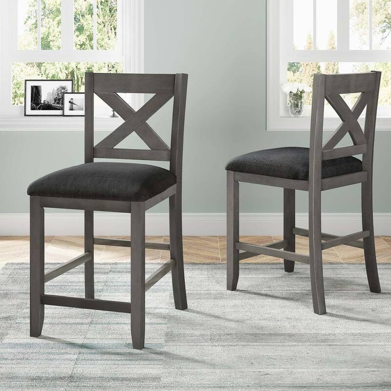5 PCS Pub Sets For 4 Rustic Farmhouse Bar Table with 4 Stools