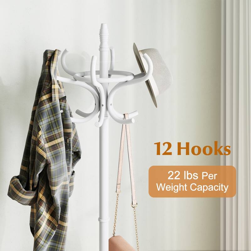 Gymax 73'' Freestanding Coat Hanger Stand Coat Rack w/ Umbrella Holder