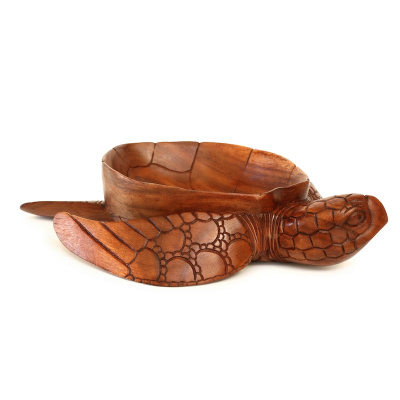Wooden Handmade Turtle Serving Fruit Decorative Bowl Centerpiece Hand Carved Art Home Decor Decoration Artwork Handcrafted Gift