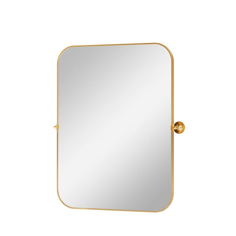 HomeRoots 31" Gold Metal Tilting Framed Accent Mirror - 23.58 in. x 31.44 in. x 0.79 in.