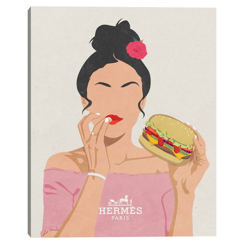 Burger Gal Canvas Art Print