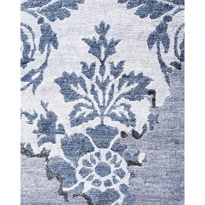 Modern One-of-a-Kind Hand-Knotted Area Rug, Gray - 9' 3" x 12' 3"
