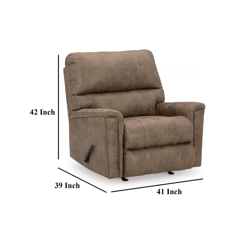 Nav Manual Rocker Recliner Chair, Weathered Fossil Brown Faux Leather