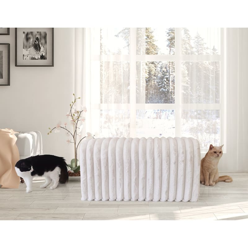 Pet Supplies Ottoman Storage Bench Corduroy Bench Cat's Nest to Hide for the Living Room, Entryway and Bedroom