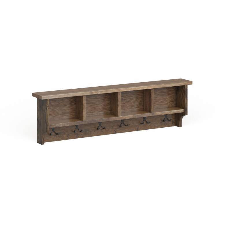 Carbon Loft Kenyon 48-inch Natural Brown Metal/Wooden Coat Hooks with Storage - Brown