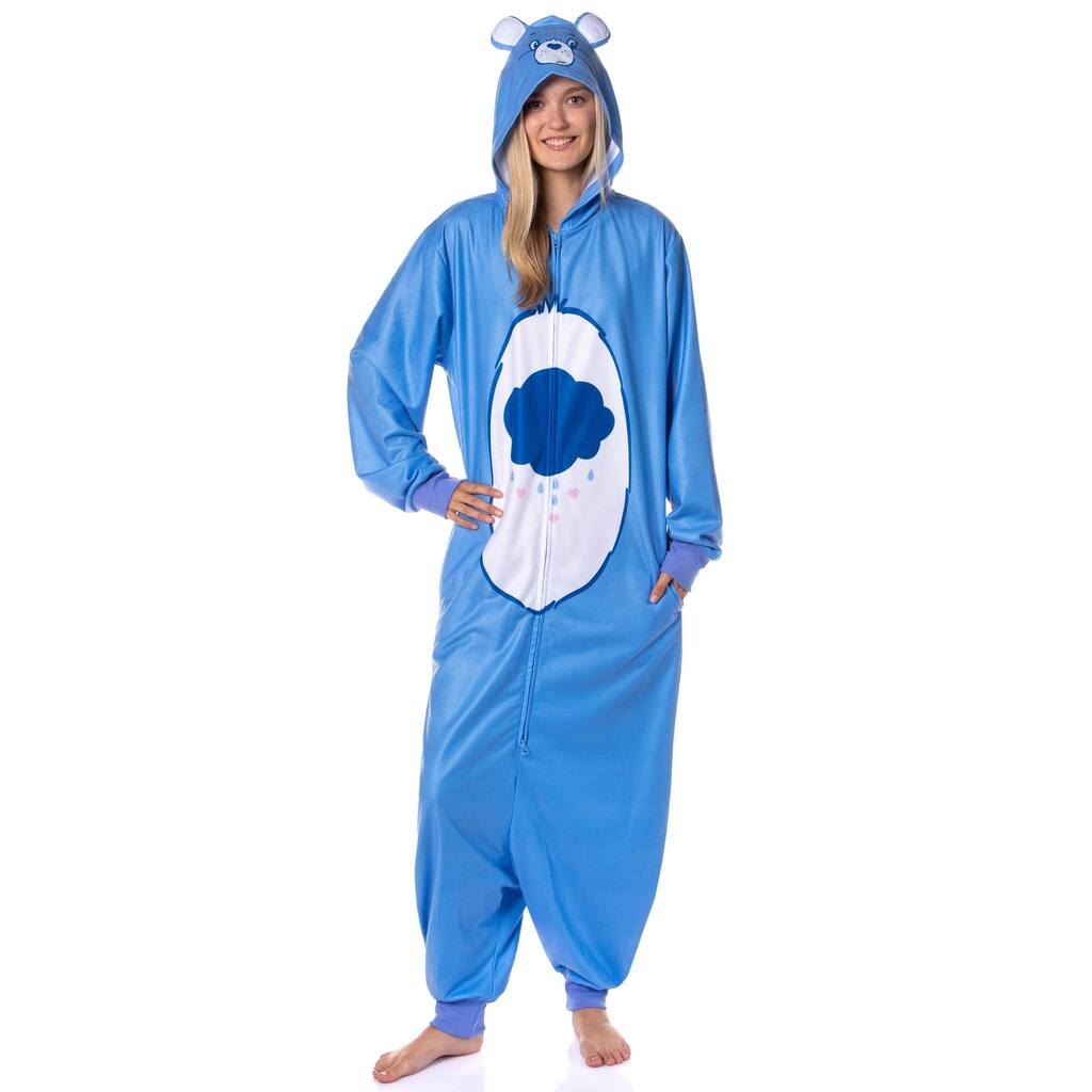 Care Bears Hooded Union Suit | Men's Footless Sleeper Costume Pajama For Adults Men & Women