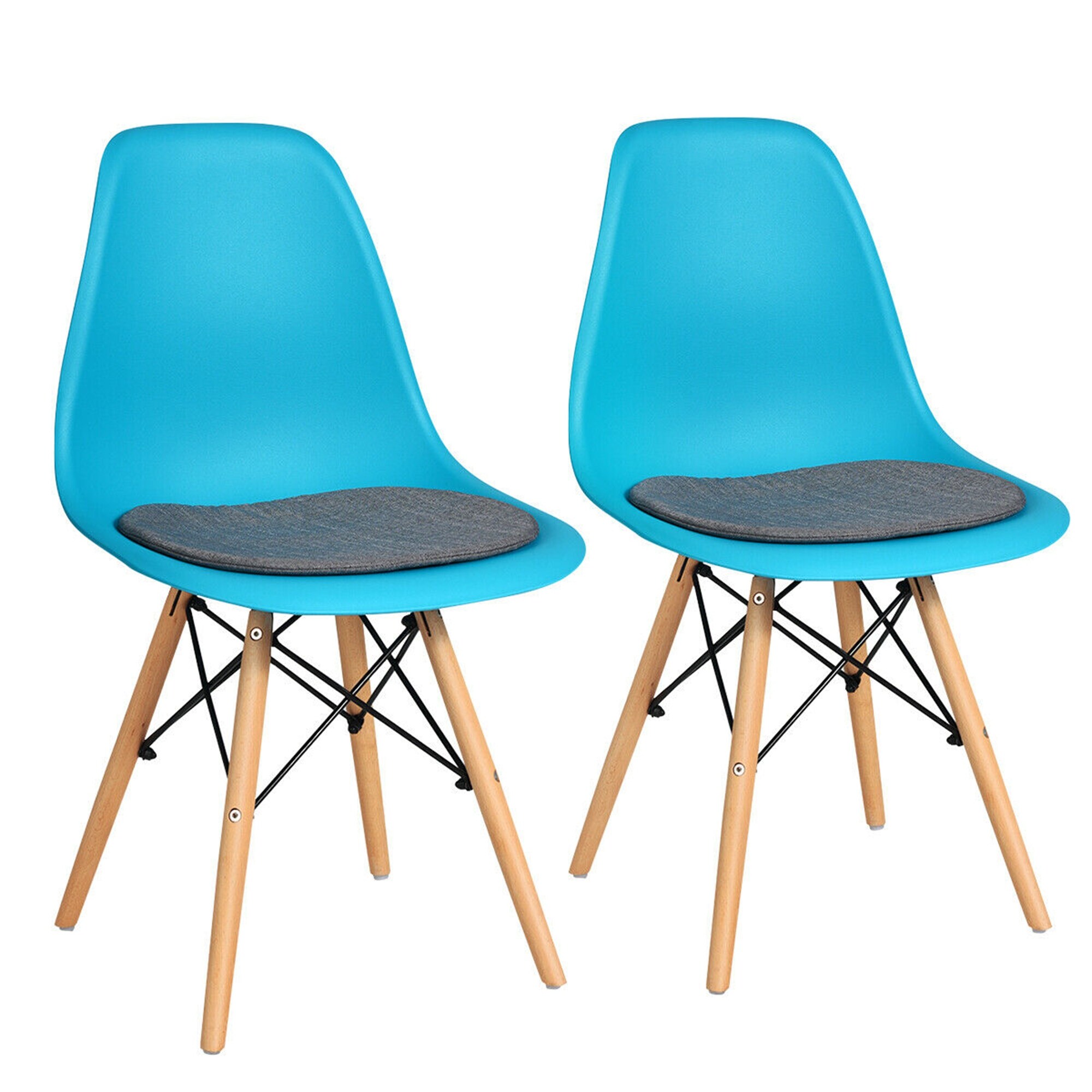 Gymax 2pcs Dining Chair Mid Century Modern Dsw Chair Furniture W Overstock 32167331