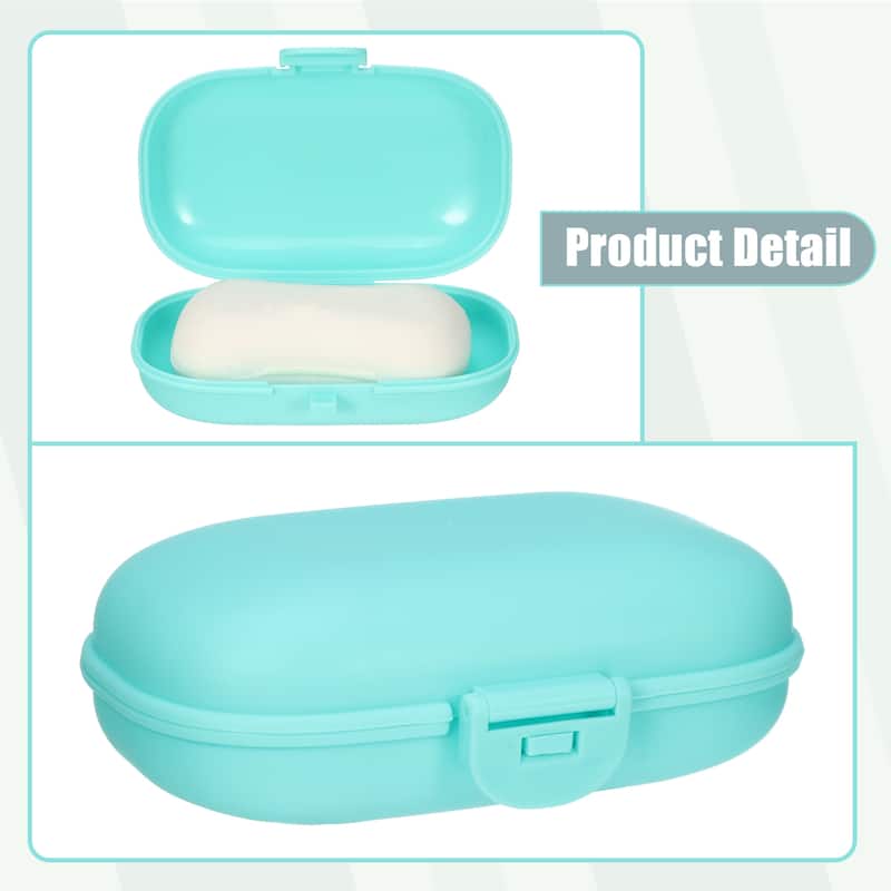 Portable Soap Dish Box Soap Bar Holder for Travel Gym Outdoor with Cover