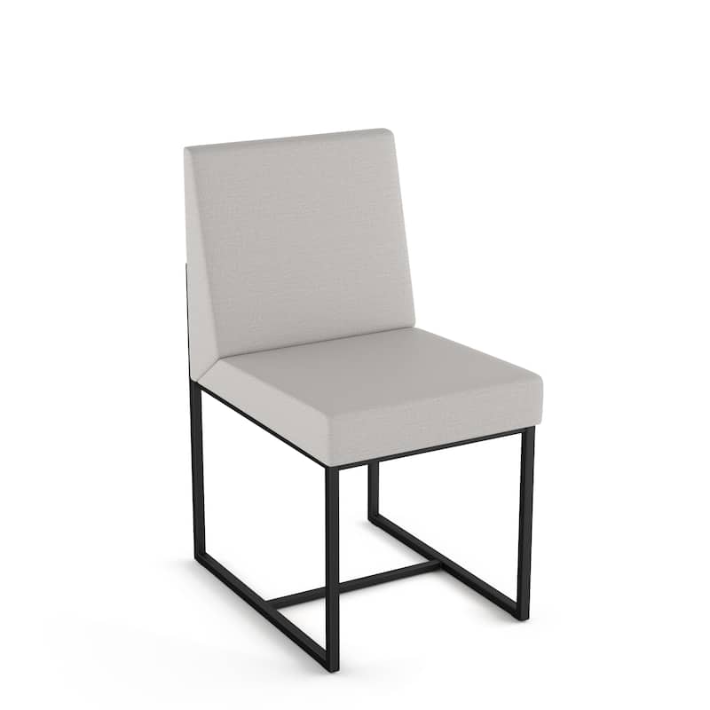 Amisco Derry Dining Chair - Light Grey Polyester / Black Metal