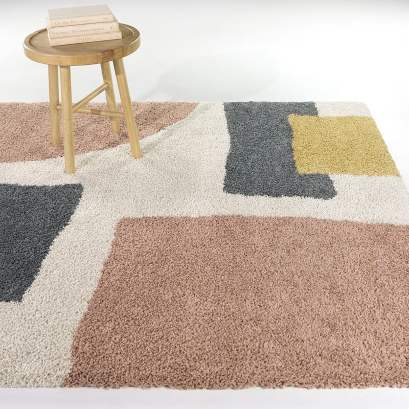 Chapelle Modern Geometric Shag Area Rug - 7'10" x 10' - Cream