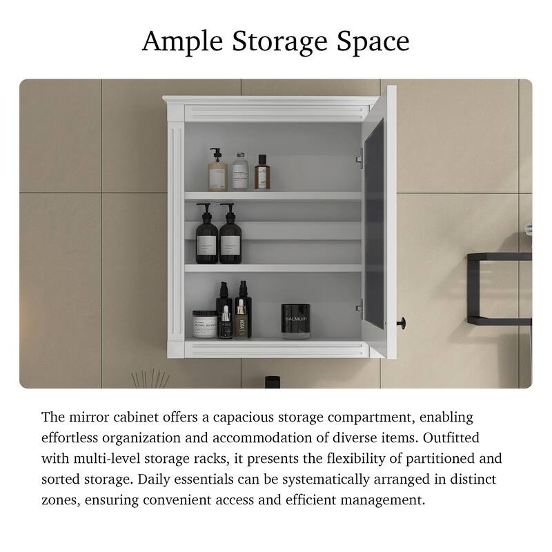 24'' x 27'' Wall Mounted Medicine Cabinet with Height Adjustable Shelf