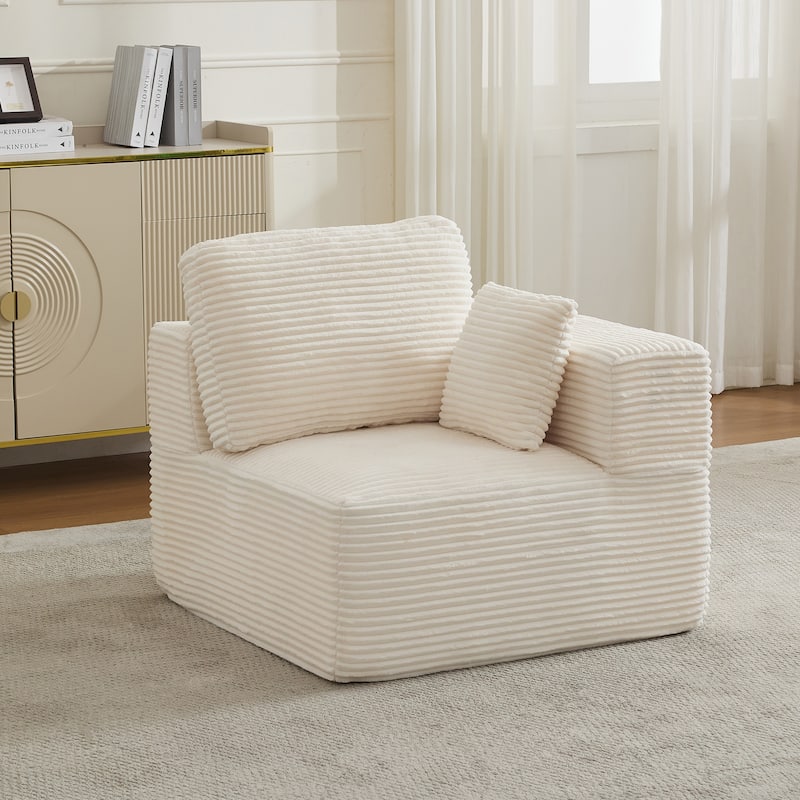 Couch Modular Sectional Sofa with Plush Corduroy No Assembly Required