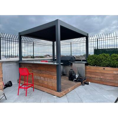 Bon Pergola Aluminum Pergola with Motorization and LED Lighting Included