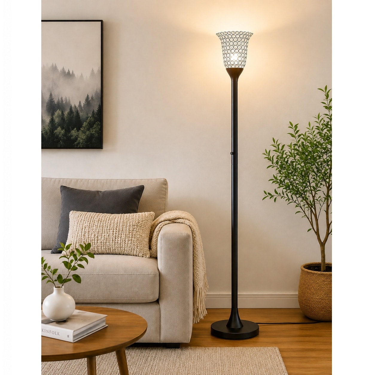 Silver Orchid Pica 72-inch Dimmable Floor Lamp - 72"H