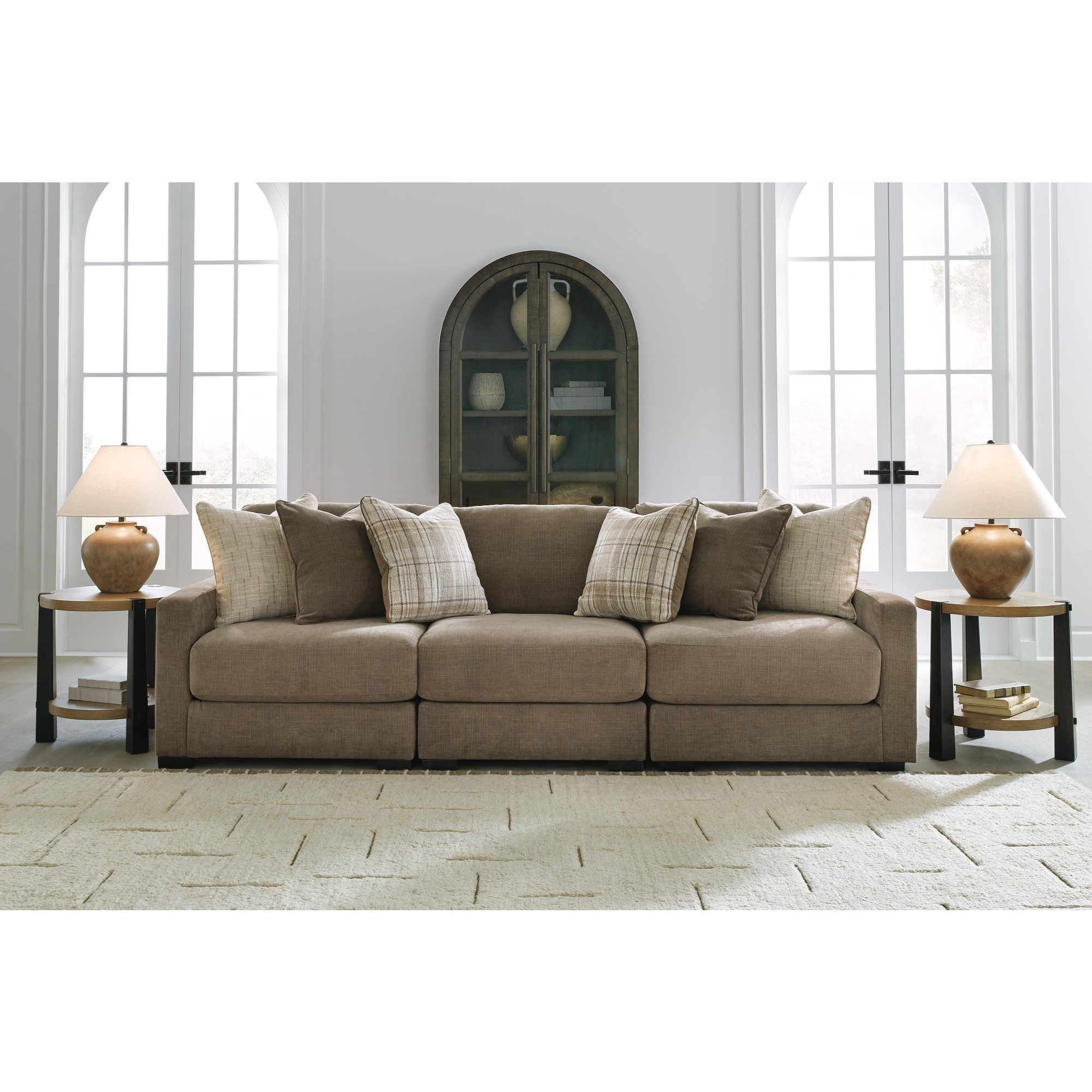 Signature Design by Ashley Camellia-Court Light Brown 3-Piece Sofa - 109" W x 41" D x 37" H