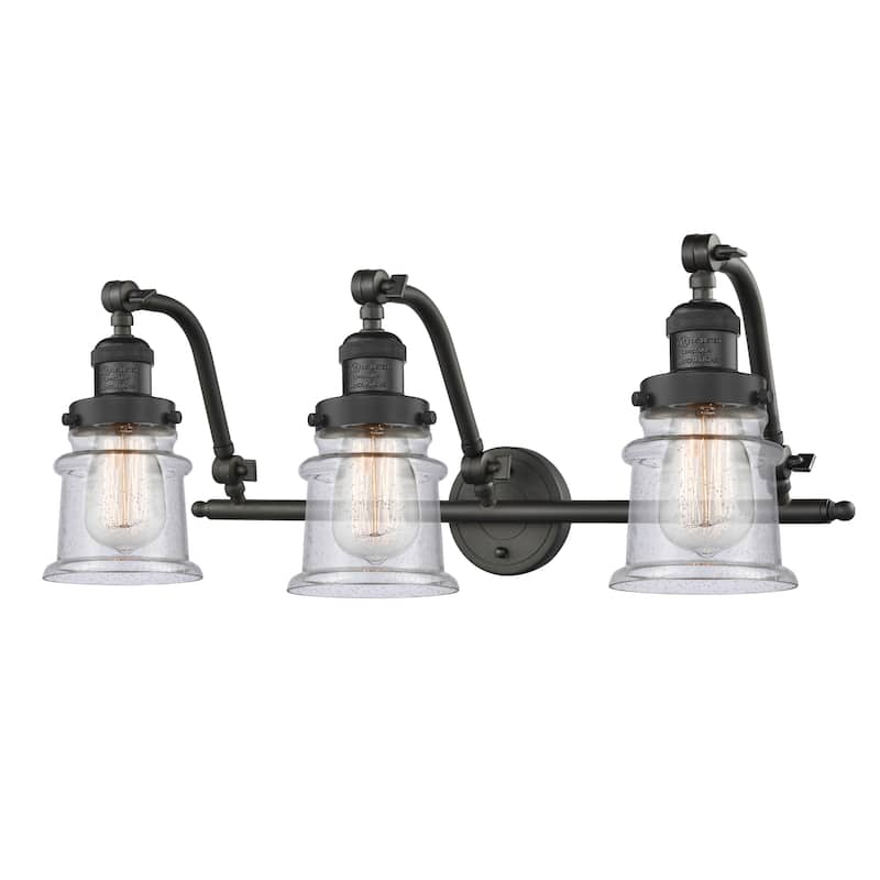 Innovations Lighting Small Canton 3 Light 28" Wide Bathroom Vanity - Oil Rubbed Bronze / Seedy