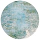 SAFAVIEH Madison Memnuna Modern Abstract Rug - 6'7" x 6'7" Round - Light Blue/Green