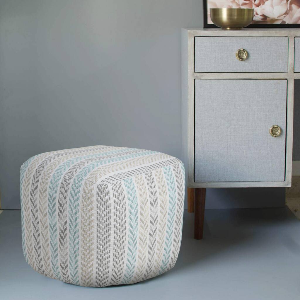 Sevita Everyday Chevron Stripe Pouf Ottoman