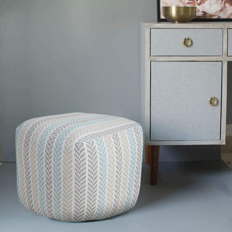 Sevita Everyday Chevron Stripe Pouf Ottoman