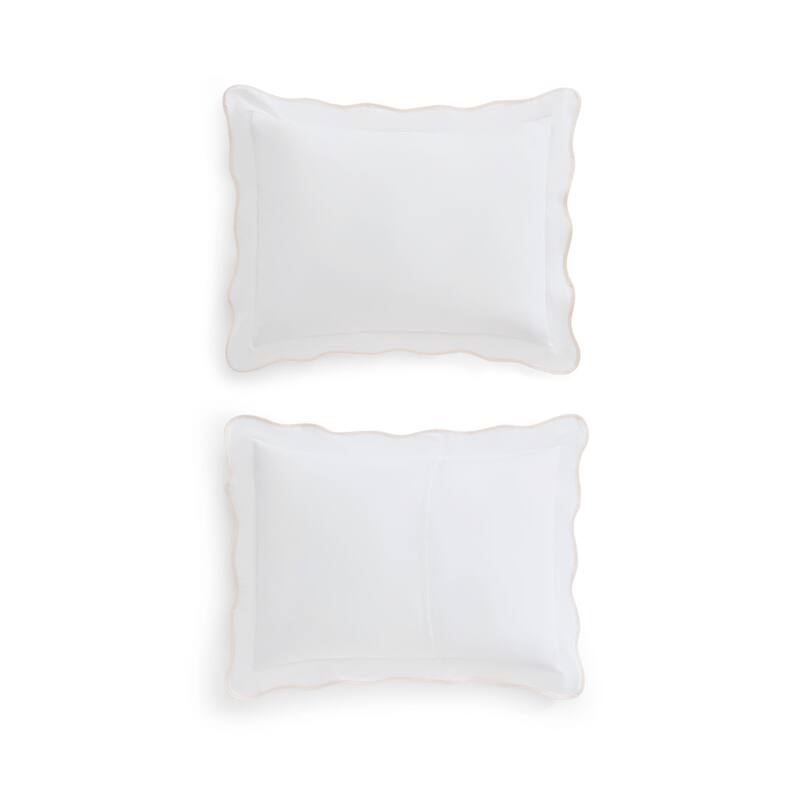 Martha Stewart Simple Scallop Cotton Duvet Cover Set