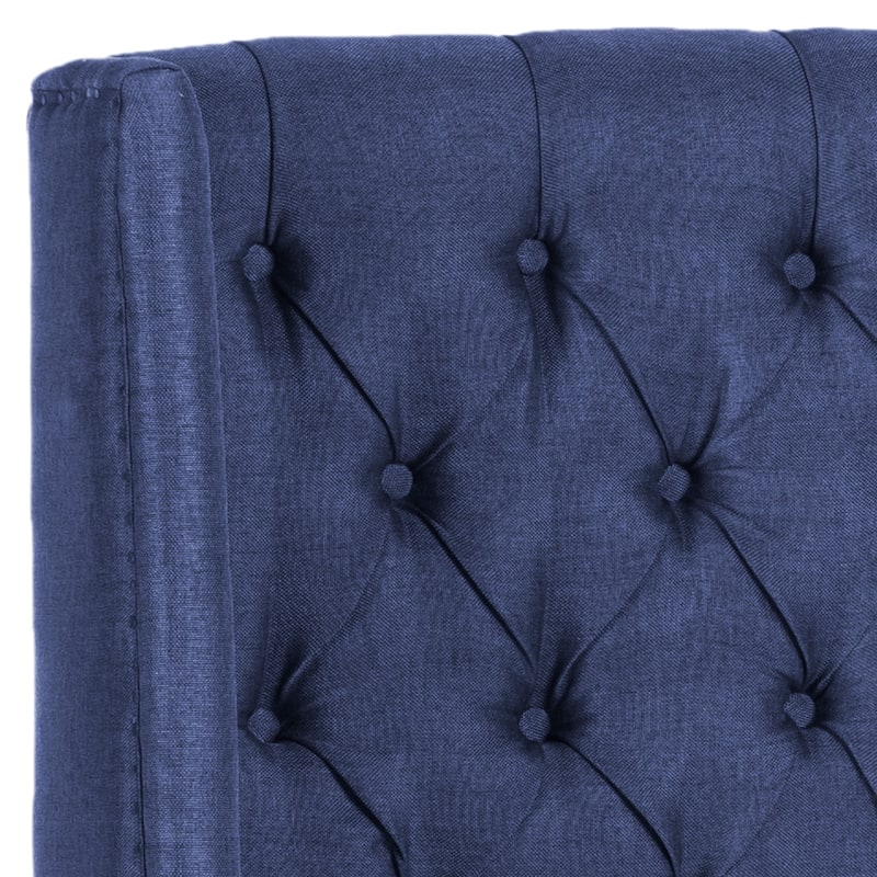 SAFAVIEH Shandra Taupe Linen Upholstered Tufted Wingback Headboard (Full)
