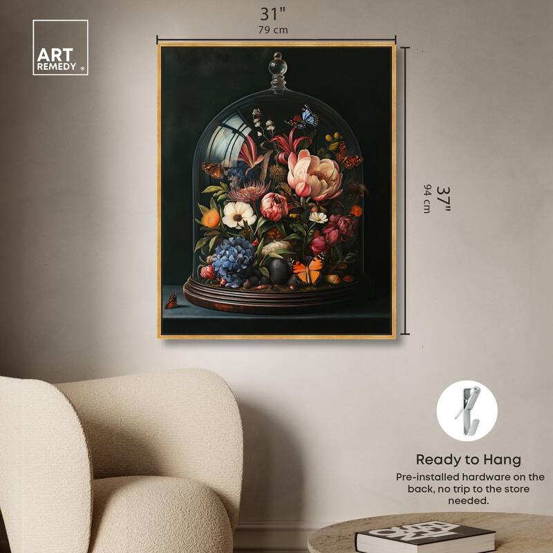 Bell Jar Garden II Canvas by Art Remedy