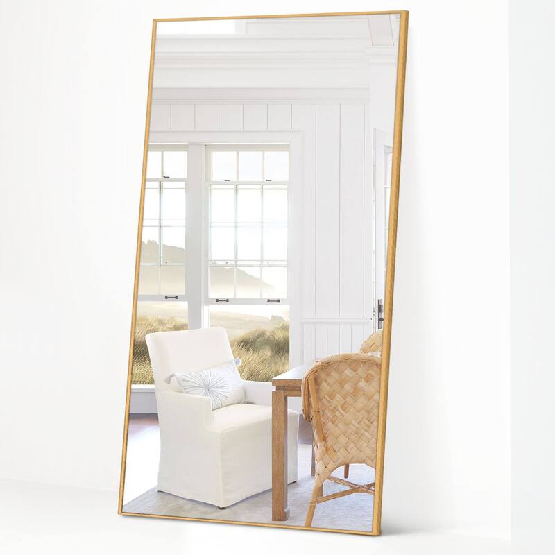 Metal Famed Full Length Bathroom Wall Mirror - 51x31.5 - Gold