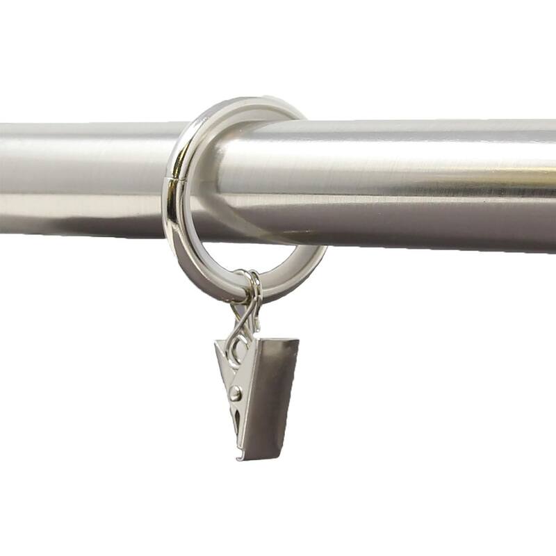32PCS 1.25" Drapery Curtain Rod Rings for 1" Rod with Clips, Eyelets and Nylon Inserts