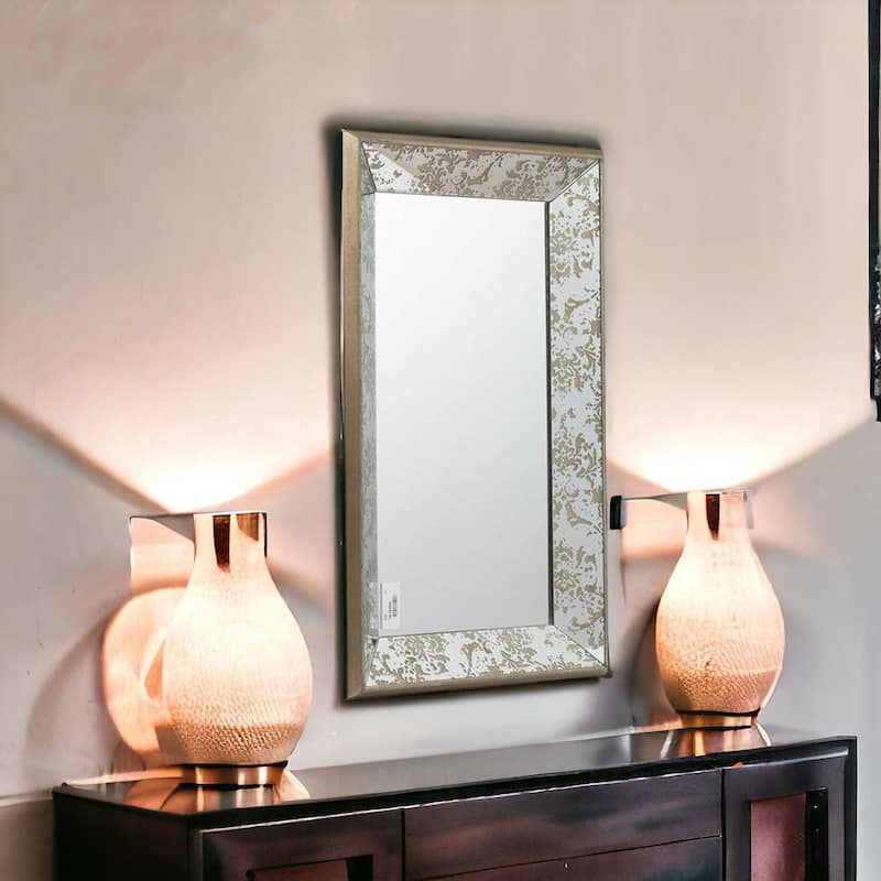 HomeRoots 24" Silver Glass Framed Accent Mirror - 15.6