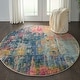 preview thumbnail 15 of 27, Nourison Celestial Abstract Area Rug 4' Round - Blue/Yellow - Runner/Rectangle