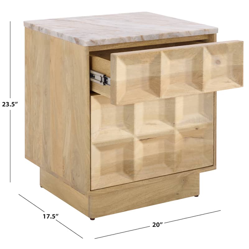 SAFAVIEH Couture Paxter Marble Top Nightstand