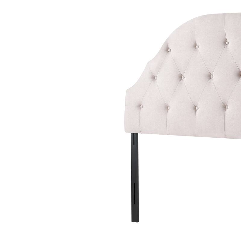 Beige Classic Arched Tufted Headboard
